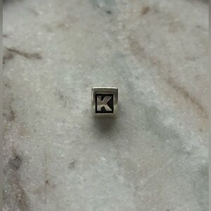 Silver Initial K Pandora Charm (Retired)